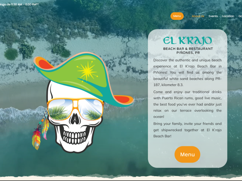El K'rajo Beach Bar & Restaurant Website