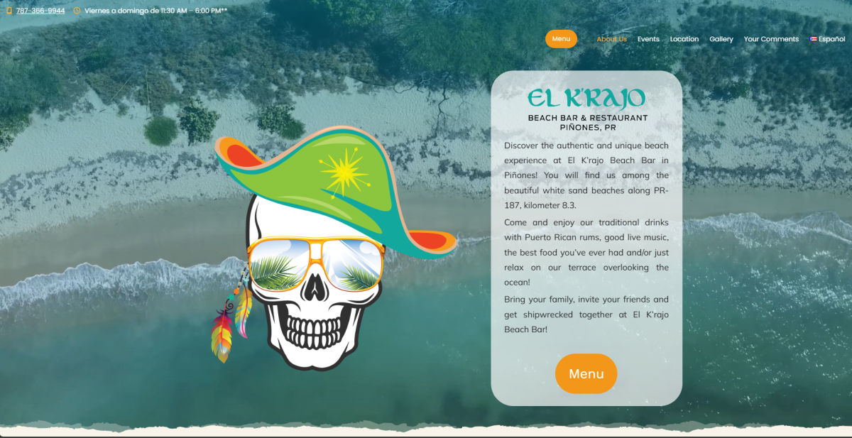 El K'rajo Beach Bar & Restaurant Website